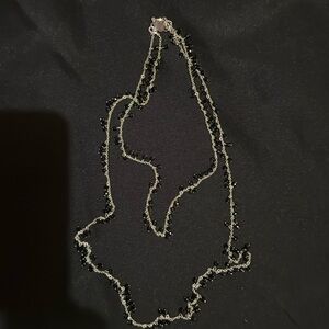 WHBM Double Necklace- Black and Silver